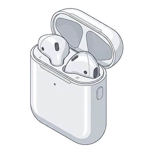 Apple アップル AirPods（2016年、第1世代）のピクセルアート