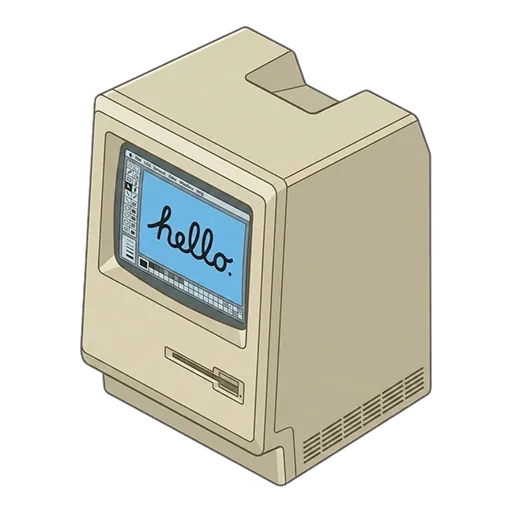 Apple アップル Macintosh 512K（1984）のピクセルアート