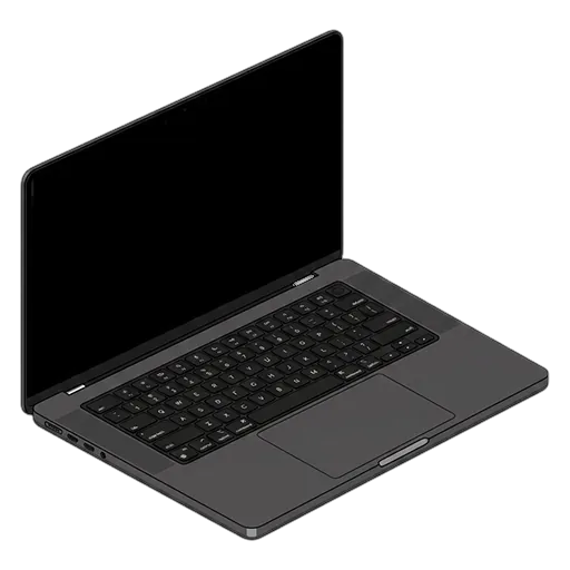 Apple アップル MacBook Pro 14インチ（2026、M5 Pro）のピクセルアート