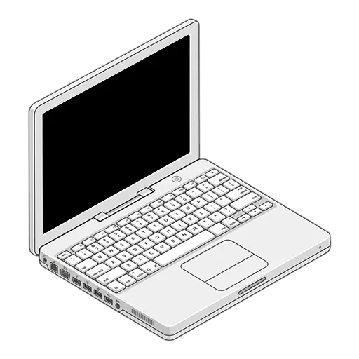 Apple アップル iBook G3 12インチ（2003年前半、デュアルUSB）のピクセルアート